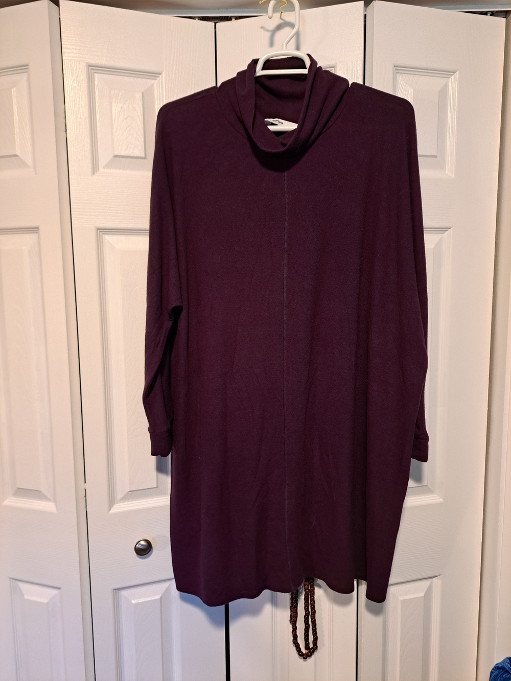 Women's Plum Turtleneck Sweater Dress